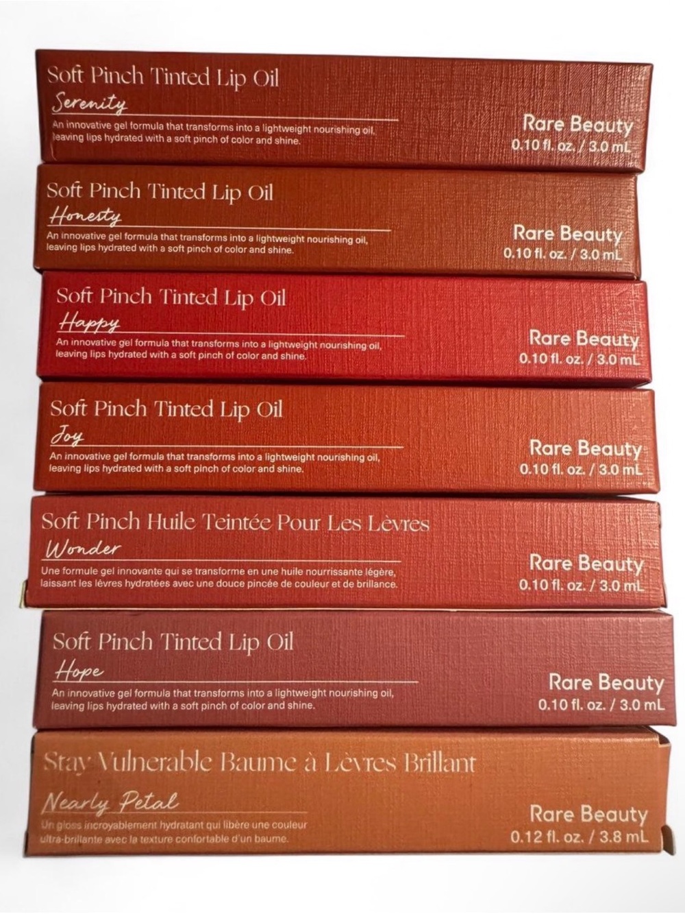 7 set of Rare Beauty Soft Pinch Tinted Lip oil bundle